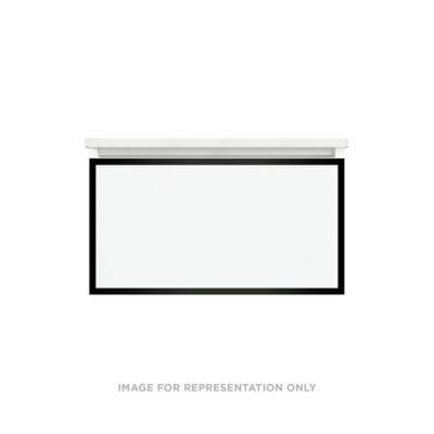 Robern VP30H2D21F12N83 Modular Vanity, 30" x 15" x 21", Satin Bronze, Matte Black Frame, Full Drawer