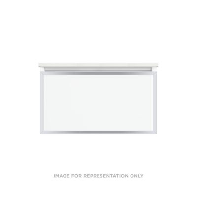 Robern VP30H2D21P27N76 Modular Vanity, 30" x 15" x 21", Matte Gray, Chrome Frame, Plumbing Drawer