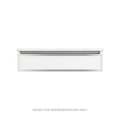 Robern VP36H1D21R21N77 Modular Vanity, 36" x 7-1/2" x 21", White, Polished Nickel Frame, False Front Drawer