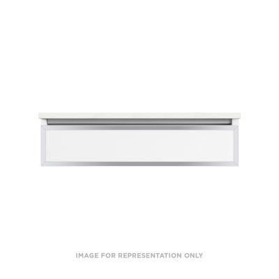 Robern VP36H1D21R26S76 Modular Vanity, 36" x 7-1/2" x 21", Matte White, Chrome Frame, False Front Drawer, Selectable Night Li