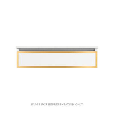 Robern VP36H1D21R27S82 Modular Vanity, 36" x 7-1/2" x 21", Matte Gray, Matte Gold Frame, False Front Drawer, Selectable Night