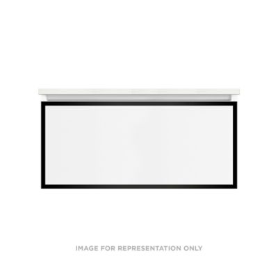 Robern VP36H2D21F27N83 Modular Vanity, 36" x 15" x 21", Matte Gray, Matte Black Frame, Full Drawer