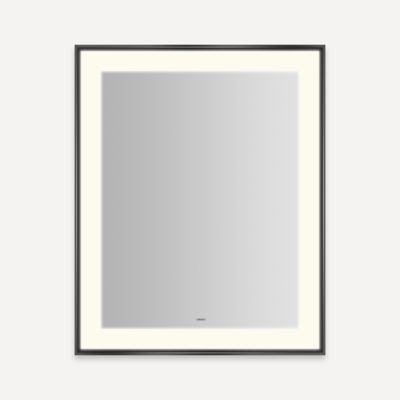 Robern YM2531RPSMD3K83 Sculpt Lighted Mirror, 25” x 31” x 2-1/4", Slim Museum Frame, Matte Black, Perimeter Light Pattern, Wa