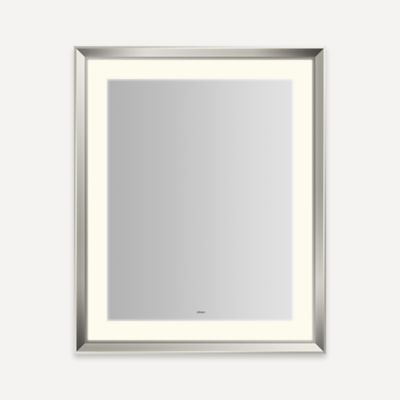 Robern YM2733RPCMD377 Sculpt Lighted Mirror, 27” x 33” x 2-5/16”, Chamfer Museum Frame, Polished Nickel, Perimeter Light Patt