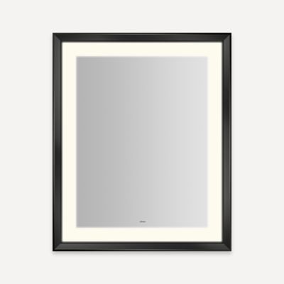 Robern YM2733RPCMD3K83 Sculpt Lighted Mirror, 27” x 33” x 2-5/16”, Chamfer Museum Frame, Matte Black, Perimeter Light Pattern