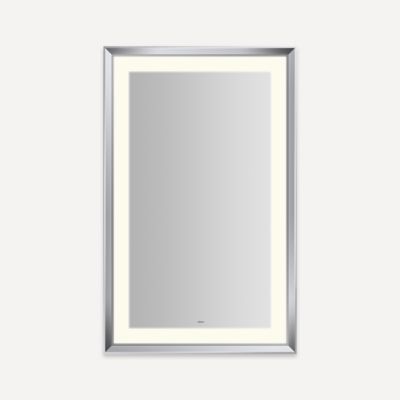 Robern YM2743RPCMD3K76 Sculpt Lighted Mirror, 27” x 43” x 2-5/16”, Chamfer Museum Frame, Chrome, Perimeter Light Pattern, War