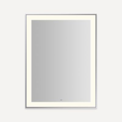 Robern YM3141RPSMD3K76 Sculpt Lighted Mirror, 31” x 41” x 2-1/4", Slim Museum Frame, Chrome, Perimeter Light Pattern, Warm Wh