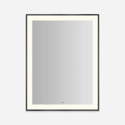 Robern YM3141RPSMD3K83 Sculpt Lighted Mirror, 31” x 41” x 2-1/4", Slim Museum Frame, Matte Black, Perimeter Light Pattern, Wa