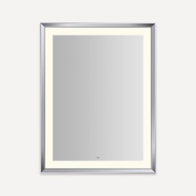 Robern YM3343RPCMD3K76 Sculpt Lighted Mirror, 33” x 43” x 2-5/16”, Chamfer Museum Frame, Chrome, Perimeter Light Pattern, War