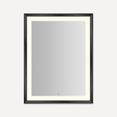 Robern YM3343RPCMD3K83 Sculpt Lighted Mirror, 33” x 43” x 2-5/16”, Chamfer Museum Frame, Matte Black, Perimeter Light Pattern