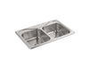 Sterling 11401-4 Southhaven 33" Top-mount Double-bowl Kitchen Sink, Stainless Steel