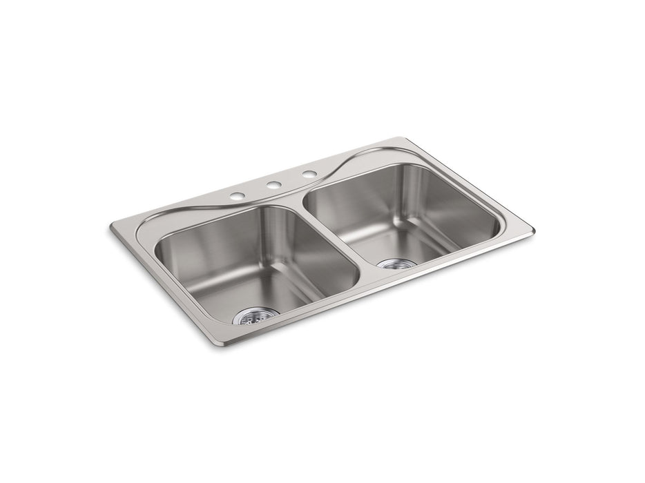 Sterling 11402-3 Southhaven 33" Top-mount Double-bowl Kitchen Sink, Stainless Steel