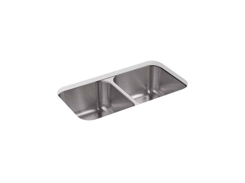 Sterling 11444 McAllister 32" Undermount Double-bowl Kitchen Sink, Stainless Steel