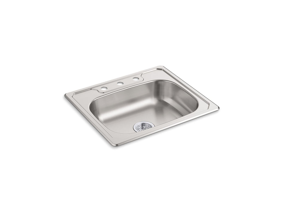Sterling 14631-3 Middleton 25" Top-mount Single-bowl Kitchen Sink, Stainless Steel