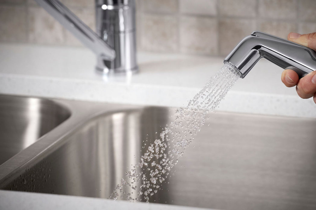 Sterling 24278 Valton Single-handle Kitchen Sink Faucet with Sidespray, Polished Chrome