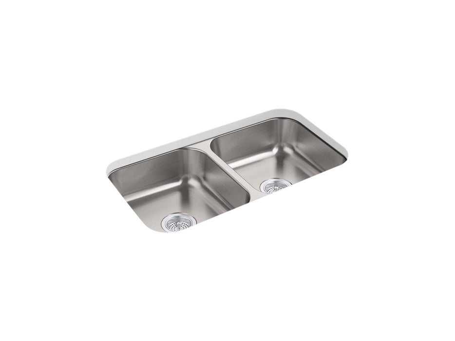 Sterling 24765 McAllister 32" Undermount Double-bowl Kitchen Sink, Stainless Steel
