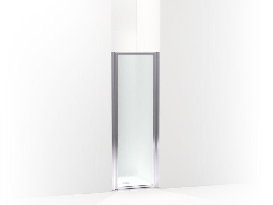 Sterling 26926-3G06 Standard Pivot Shower Door, 64" H x 23-1/2"-25" W, with 1/8"-thick Rain Textured Glass, Silver