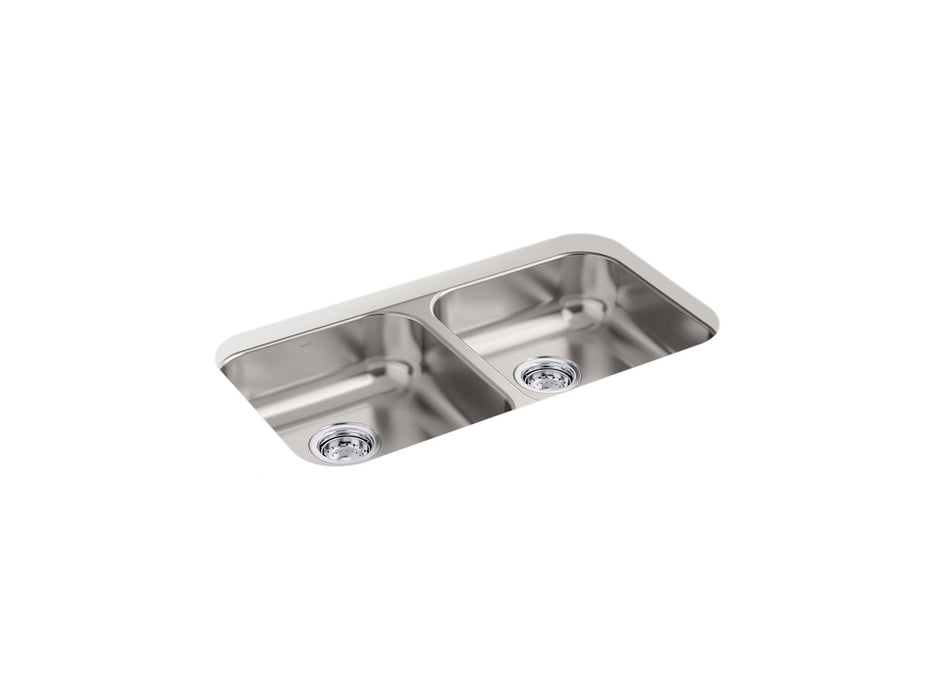 Sterling 32021 McAllister 32" Undermount Double-bowl Kitchen Sink, Stainless Steel