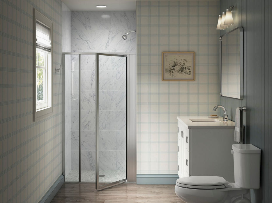 Sterling 33608-3G05 Attend 69" H Pivot Shower Door with 1/8"-thick Glass, Bright Silver