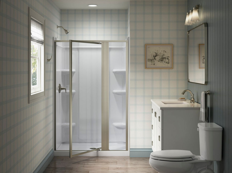 Sterling 33611-3G05 Attend 69" H Pivot Shower Door with 1/8"-thick Glass, Nickel Frame Finish with Smooth/Clear Glass Texture