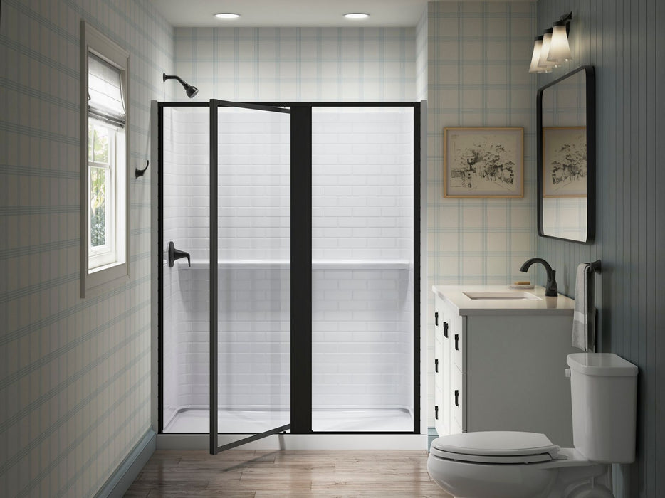 Sterling 33618-3G05 Attend 72" H Pivot Shower Door with 1/8"-thick Glass, Matte Black