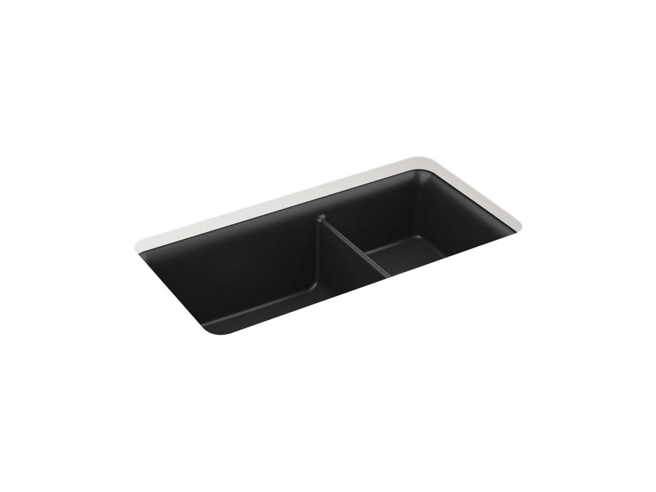 Sterling 34297 Gunnison 33-1/2" Undermount Double-bowl Kitchen Sink, Matte Black