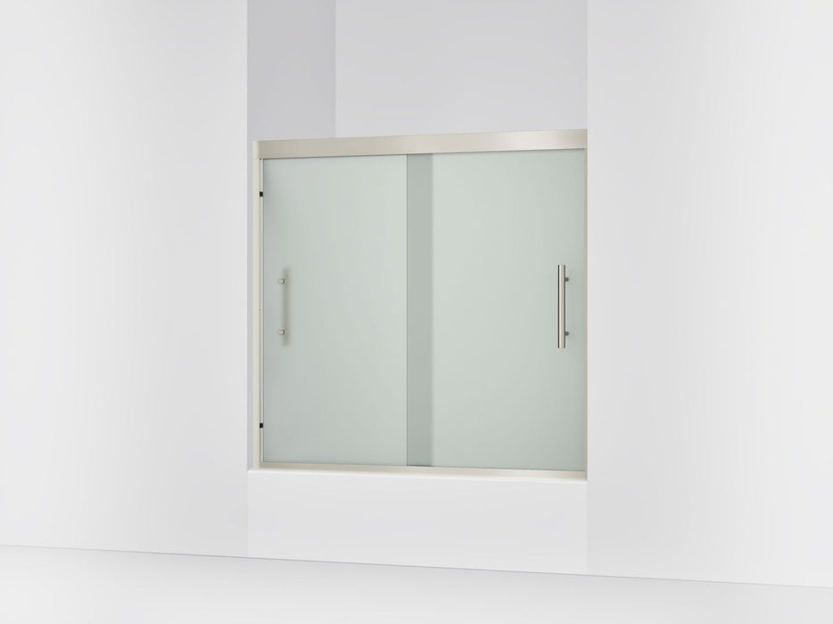Sterling 39347-8D3 Finesse Peak 55-1/8" H Sliding Bath Door with 5/16"-thick Glass, Anodized Brushed Nickel