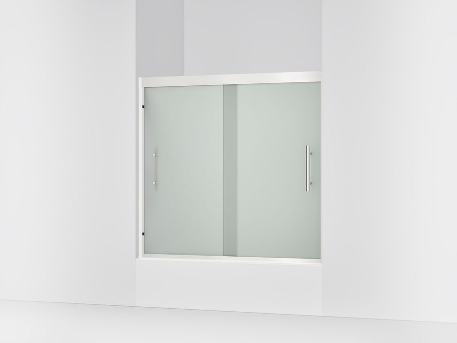 Sterling 39347-8D3 Finesse Peak 55-1/8" H Sliding Bath Door with 5/16"-thick Glass, Bright Polished Silver