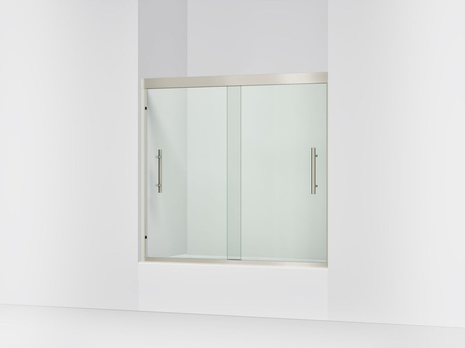 Sterling 39347-8L Finesse Peak 55-1/8" H Sliding Bath Door with 5/16"-thick Glass, Anodized Brushed Nickel