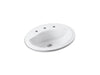 Sterling Sanibel 20" oval drop-in bathroom sink - White