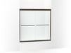 Sterling 5405-59 Finesse Frameless Sliding Bath Door 54-5/8"–59-5/8" W x 57-3/4" H, Deep Bronze