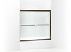 Sterling 5425-59 Finesse Frameless Sliding Bath Door 54-5/8"–59-5/8" W x 55-3/16" H, Deep Bronze