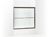 Sterling 5425-59 Finesse Frameless Sliding Bath Door 54-5/8"–59-5/8" W x 55-3/16" H, Deep Bronze