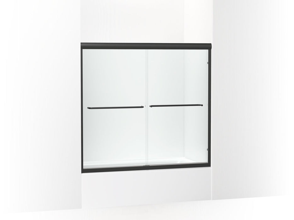 Sterling 5425-59 Finesse Frameless Sliding Bath Door 54-5/8"–59-5/8" W x 55-3/16" H, Matte Black