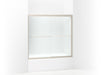 Sterling 5425-59 Finesse Frameless Sliding Bath Door 54-5/8"–59-5/8" W x 55-3/16" H, Nickel