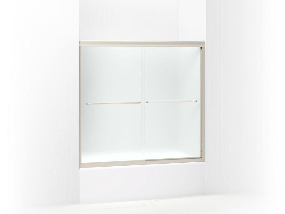 Sterling 5425-59 Finesse Frameless Sliding Bath Door 54-5/8"–59-5/8" W x 55-3/16" H, Nickel