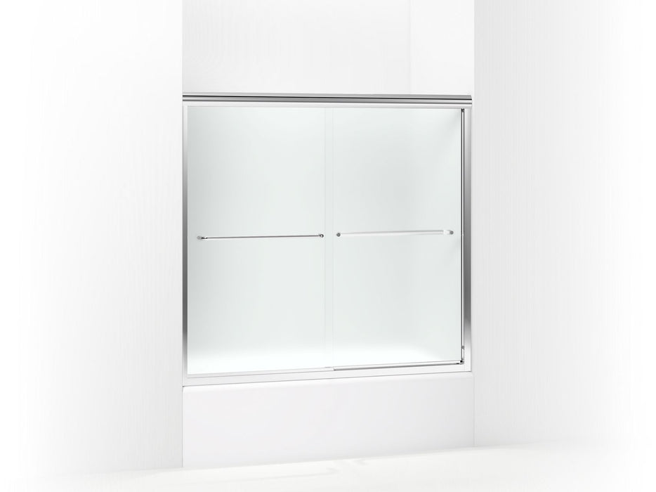 Sterling 5425-59 Finesse Frameless Sliding Bath Door 54-5/8"–59-5/8" W x 55-3/16" H, Silver