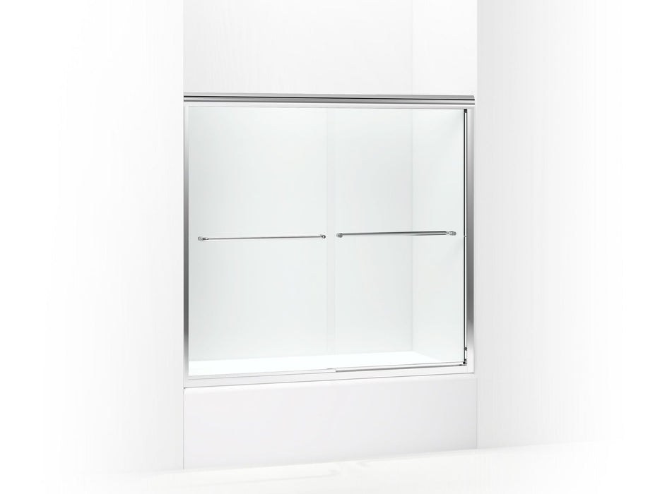 Sterling 5425-59 Finesse Frameless Sliding Bath Door 54-5/8"–59-5/8" W x 55-3/16" H, Silver
