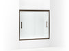 Sterling 542808-59 Finesse Peak 55-1/2" H Frameless Sliding Bath Door with 5/16"-thick Glass, Deep Bronze