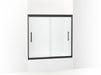 Sterling 542808-59 Finesse Peak 55-1/2" H Frameless Sliding Bath Door with 5/16"-thick Glass, Matte Black