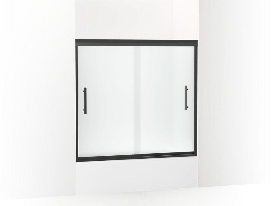 Sterling 542808-59 Finesse Peak 55-1/2" H Frameless Sliding Bath Door with 5/16"-thick Glass, Matte Black