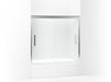 Sterling 542808-59 Finesse Peak 55-1/2" H Frameless Sliding Bath Door with 5/16"-thick Glass, Silver