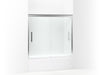 Sterling 542808-59 Finesse Peak 55-1/2" H Frameless Sliding Bath Door with 5/16"-thick Glass, Silver