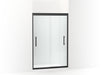 Sterling 547808-48 Finesse Peak Frameless Sliding Shower Door 44-5/8"–47-5/8" W x 70-1/16" H, Matte Black - 3/4 view of produ