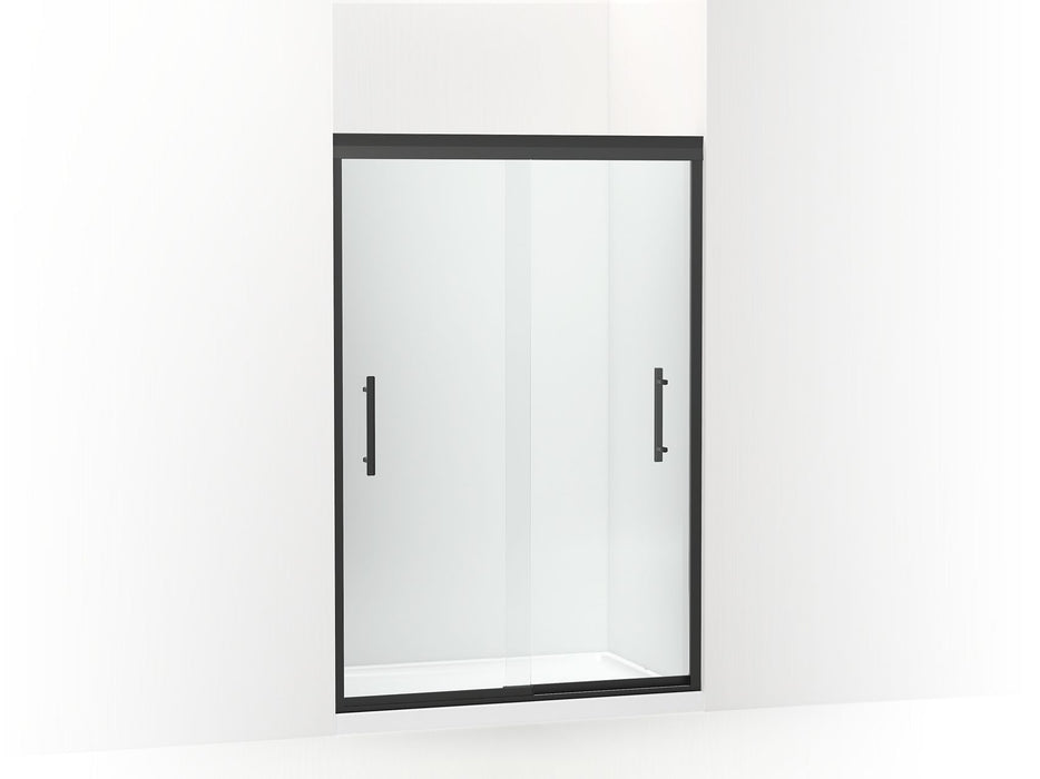 Sterling 547808-48 Finesse Peak Frameless Sliding Shower Door 44-5/8"–47-5/8" W x 70-1/16" H, Matte Black - 3/4 view of produ