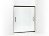 Sterling 547808-59 Finesse Peak Frameless Sliding Shower Door 56-5/8"–59-5/8" W x 70-1/16" H, Deep Bronze