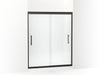 Sterling 547808-59 Finesse Peak Frameless Sliding Shower Door 56-5/8"–59-5/8" W x 70-1/16" H, Matte Black