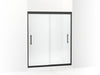 Sterling Finesse Peak Frameless sliding shower door 56-5/8"–59-5/8" W x 70-1/16" H - Matte Black