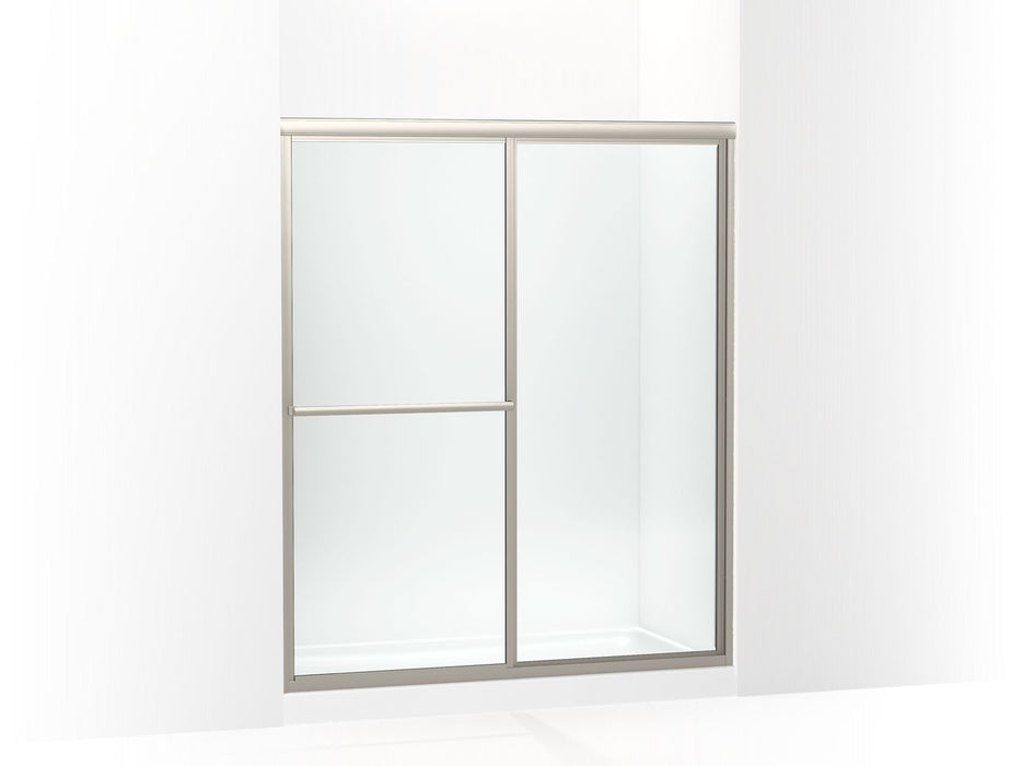 Sterling 572115-G05 Deluxe Framed Sliding Shower Door, 70" H x 54-3/8 – 59-3/8" W, with 1/8" Thick Clear Glass, Nickel