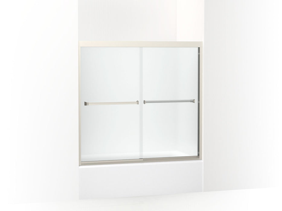 Sterling 581005-59 Meritor Frameless Sliding Bath Door 54-3/8"–59-3/8" W x 55-1/8" H, Nickel